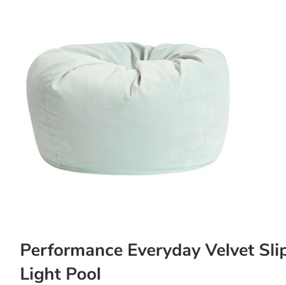 Velvet bean bag cover baby blue NWT